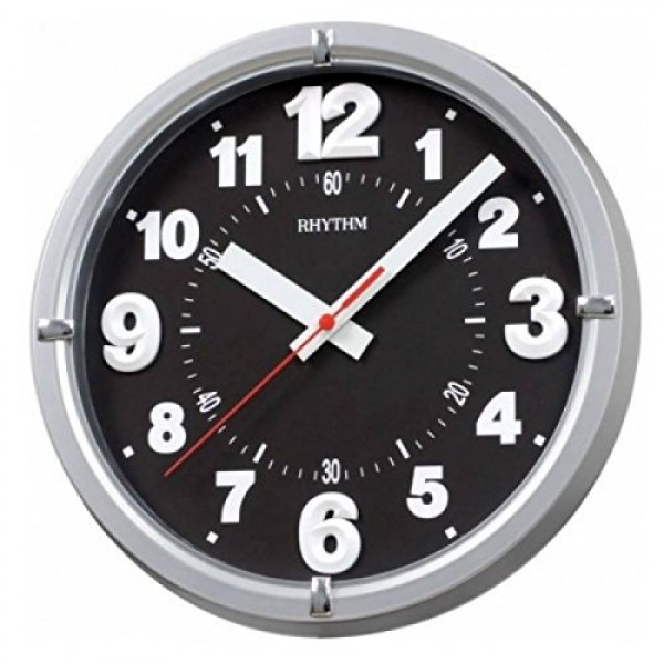 Rhythm(Japan) Value Added Wall Clock 3D Numerals,Silent Silky Move Analog Clock